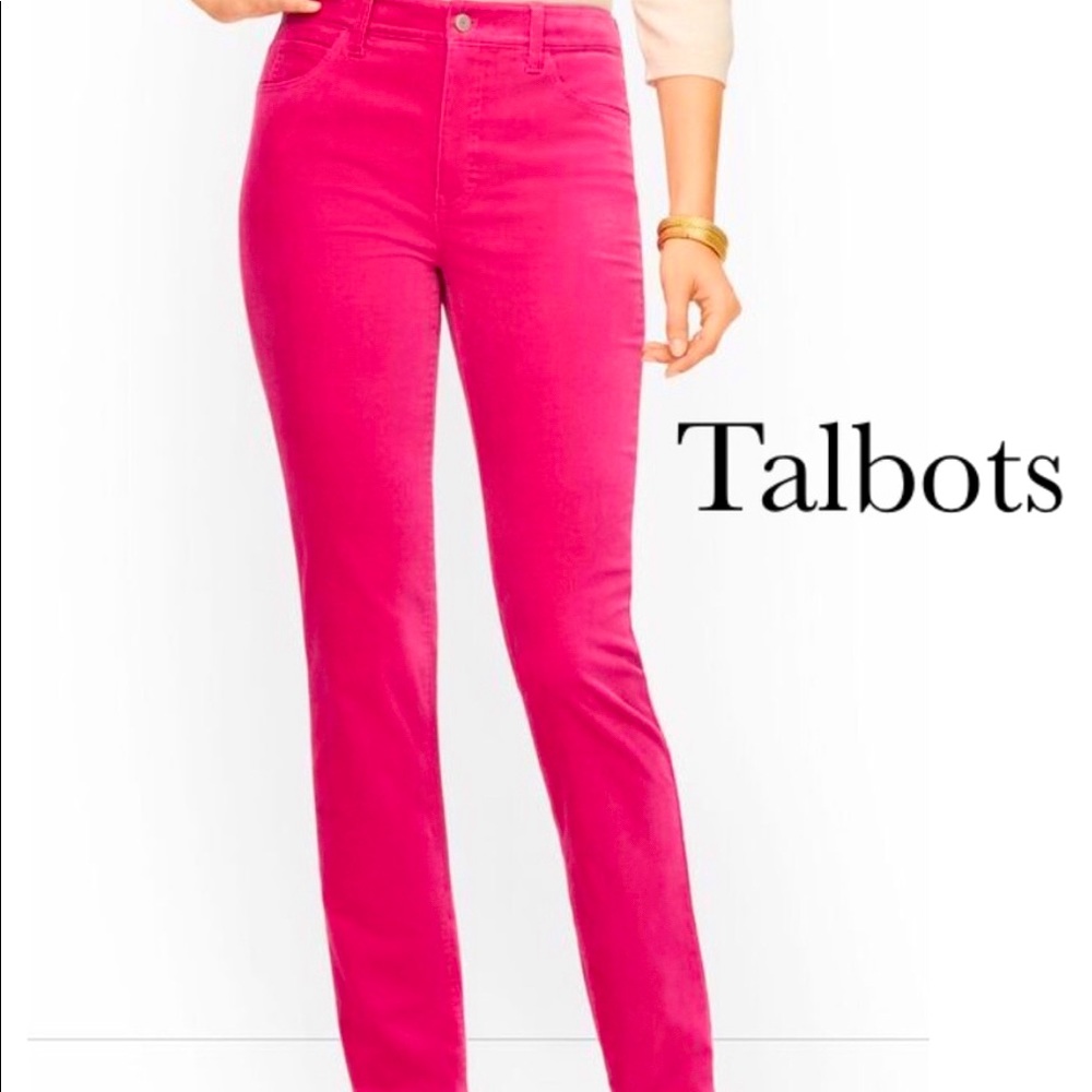 NWOT | Talbots Hot Pink Ankle Pants | 14